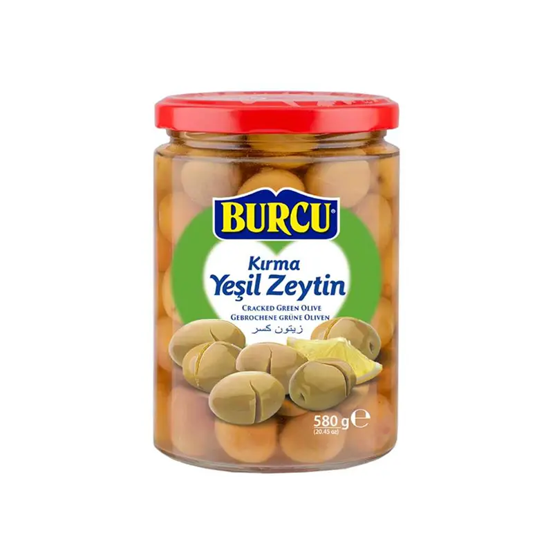 [8691573072796] BURCU KURMA CRACKED GREEN OLIVE 580G 