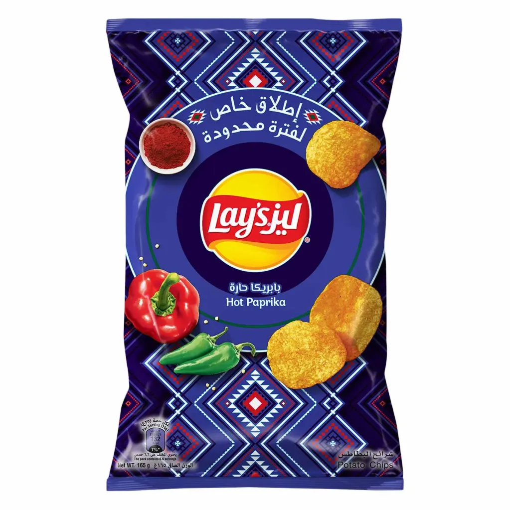 [6281036028341] LAYS HOT PAPRIKA 165G 