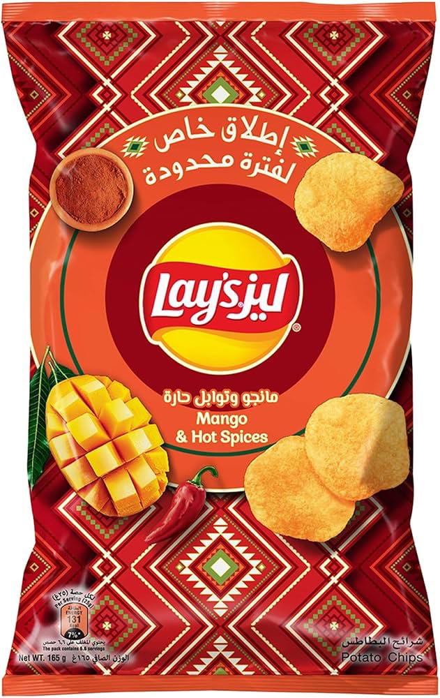 [6281036028280] LAYS MANGO & HOT SPICES 165G