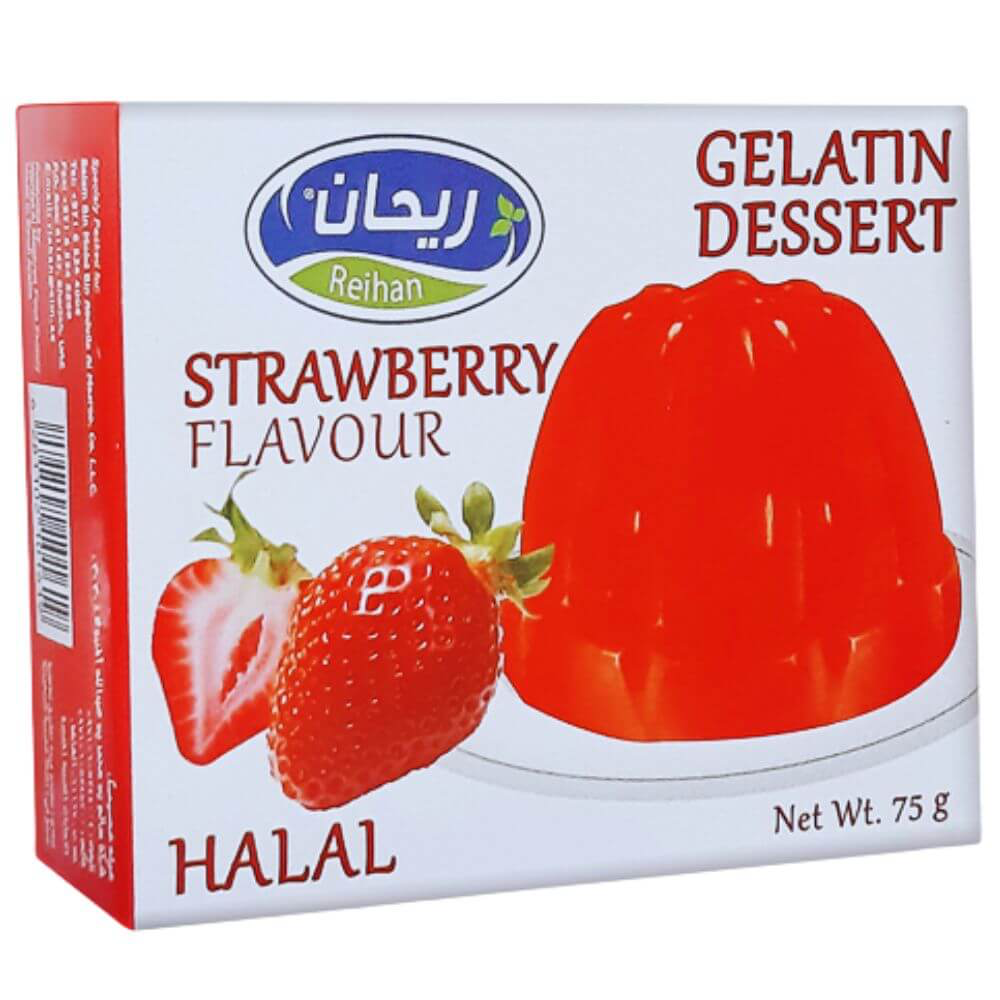 [6281102101619] REIHAN STRAWBERRY JELLY 75G